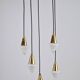 Glass and Brass Cascade Pendant Lamp by Schmidt Leuchten, 1970s