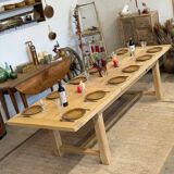 Solid oak farmhouse table with extensions