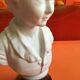 Bust child cherubin porcelain biscuit signed Tharaud Limoges made In France