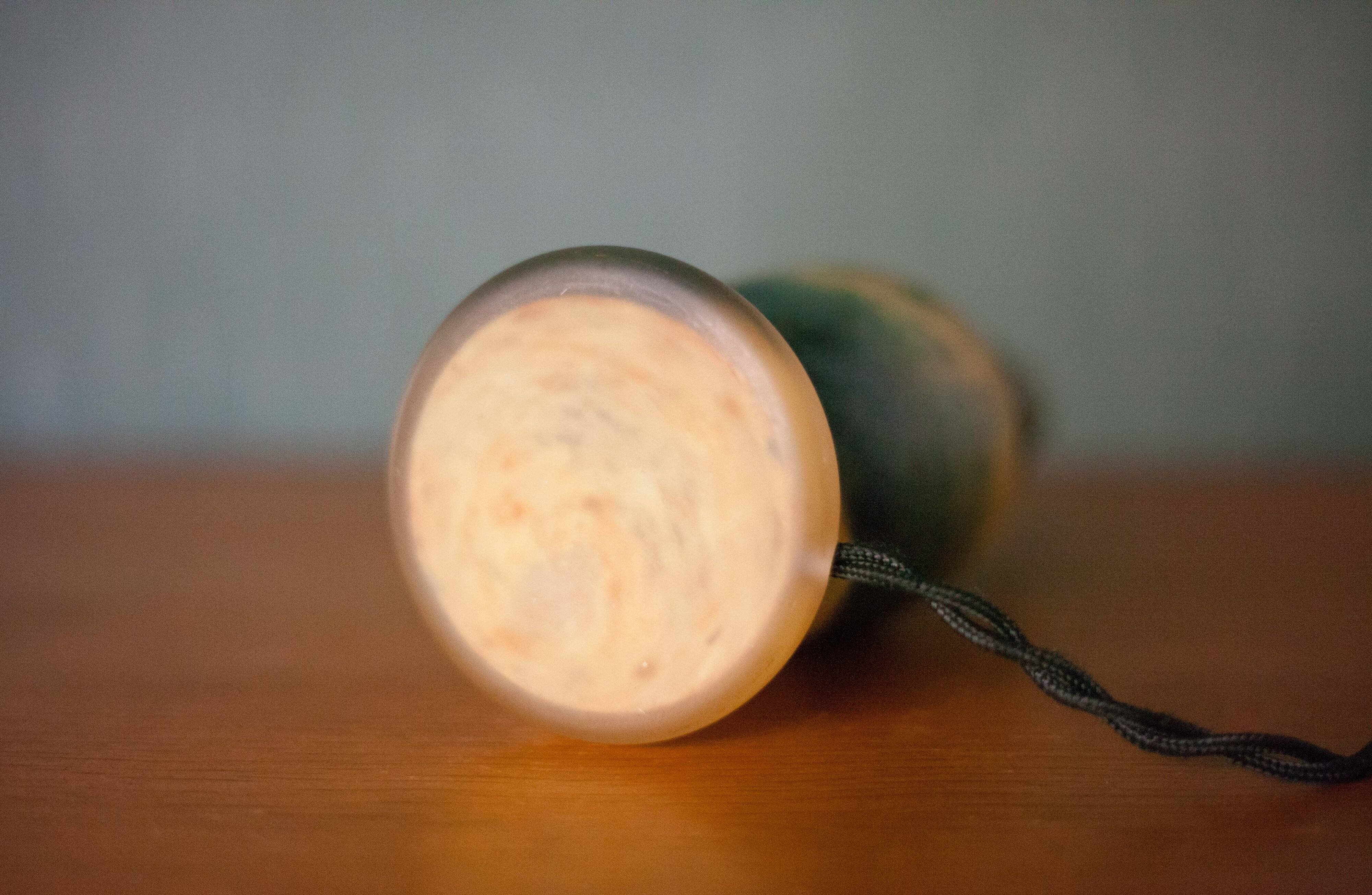 Lampe pâte de verre vintage, pied de lampe pâte de verre jaune/bleu, lampe à poser, lampe de chevet,