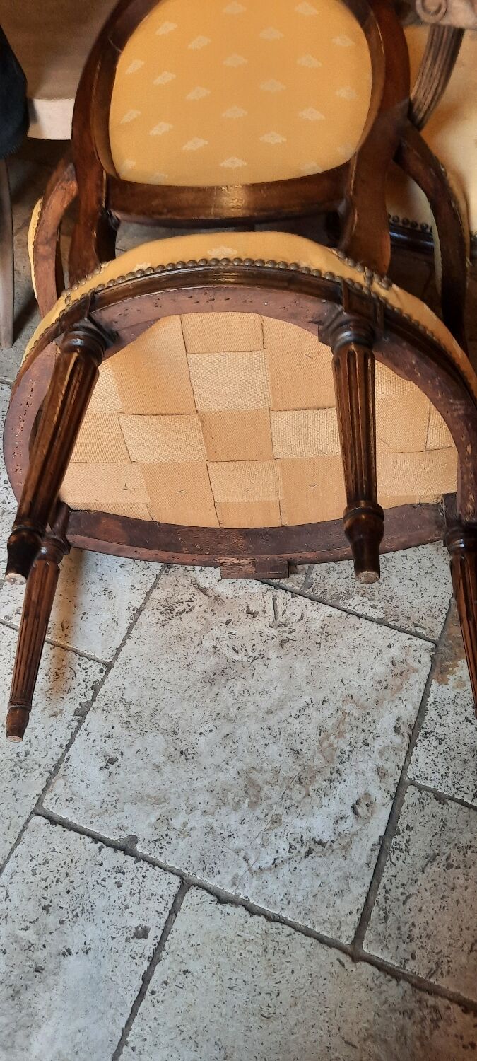 Pair of Louis XVI style armchairs