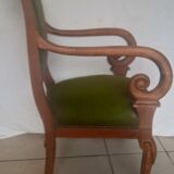 Green velvet armchair