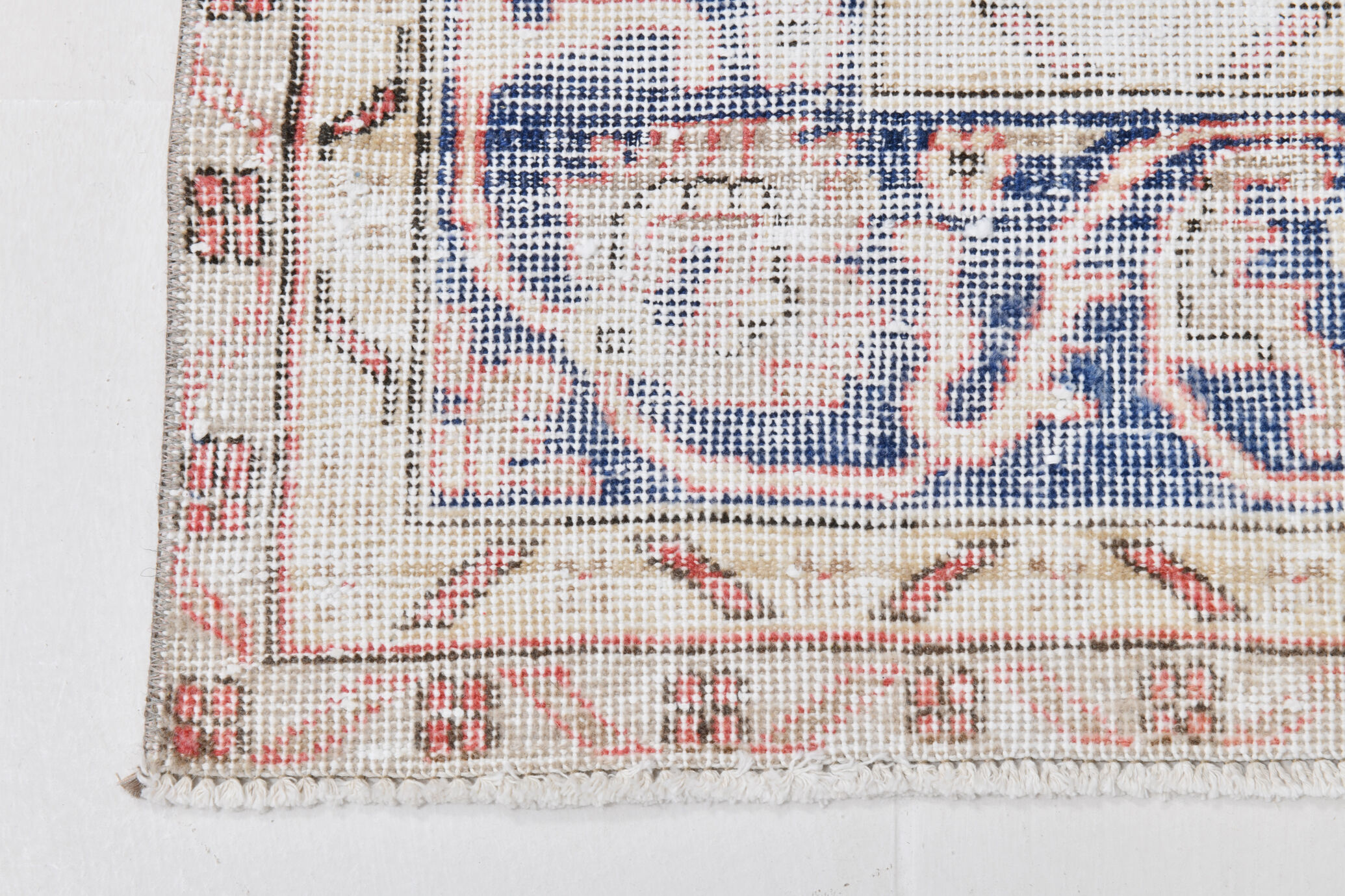 Navy blue vintage rug 317x220cm