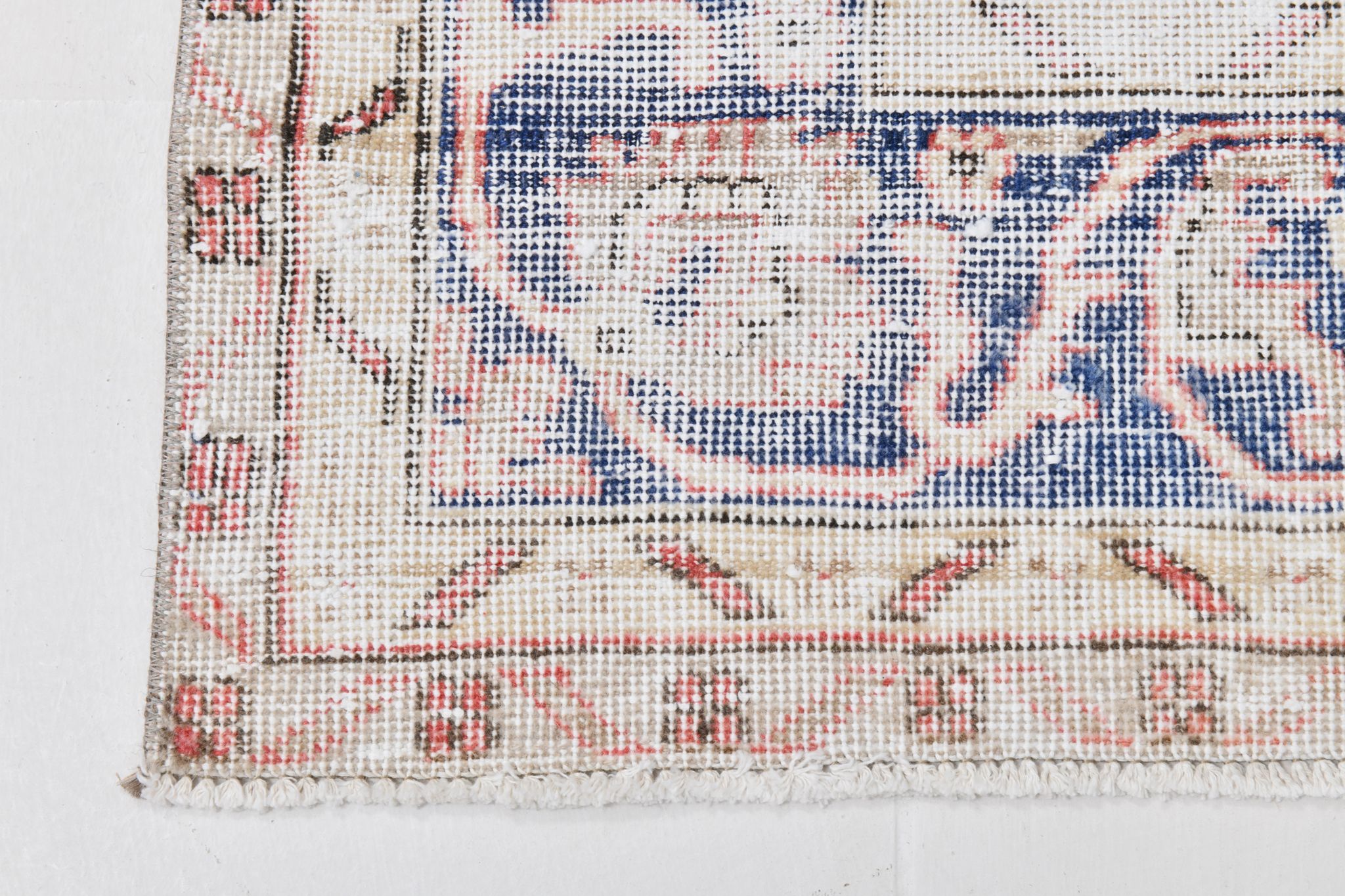 Navy blue vintage rug 317x220cm