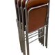 4 folding chairs chromed metal and Skaï fawn 1970