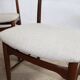 4 chaises teck tissus moiré gris blanc Scandinaves 1960 Danematk