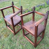 Chaises à bras Renaissance fin 16e debut 17eme siècle