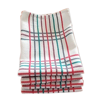 Set of a typical basque country tablecloth and 4 towels-vintage of the years 1940/1950