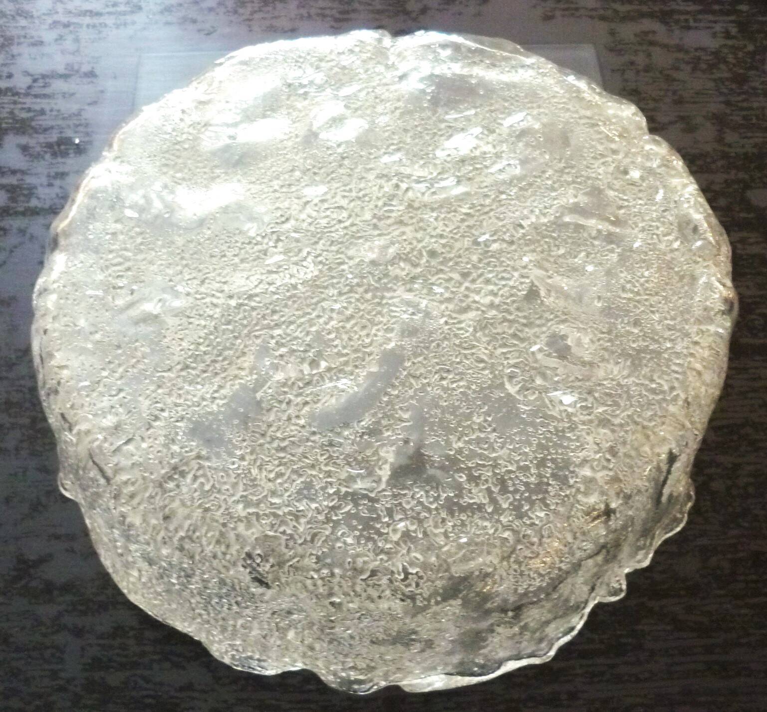 Applique, plafonnier, verre givré, glacé, design années 60/70, Limburg Glashütte