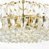 Bakalowits Vienna Grand Chandelier in Gilded Brass and Crystal Glass, Austria, 1970s