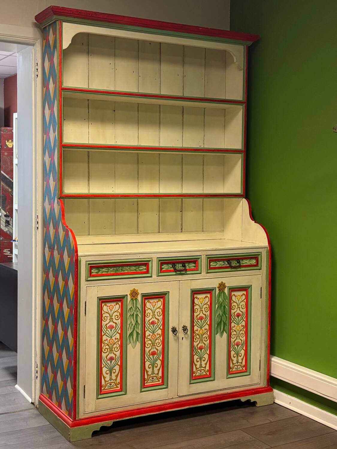 Hand-painted folk wardrobe