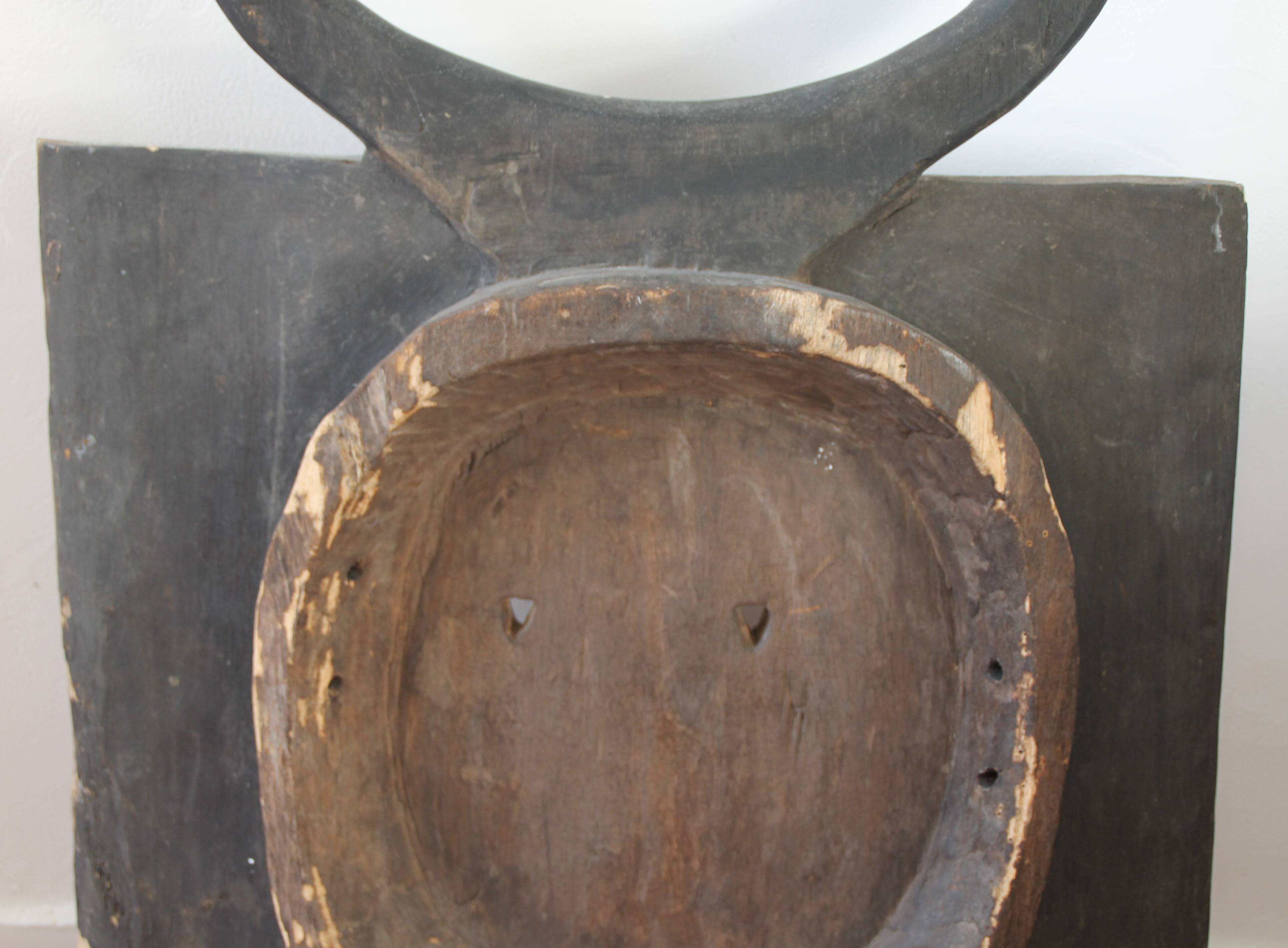 African Art Mask carved wooden palette Ivory Coast Baoule height 87 cm