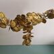 Large brutalist brass chandelier with floral decoration, 1970s.