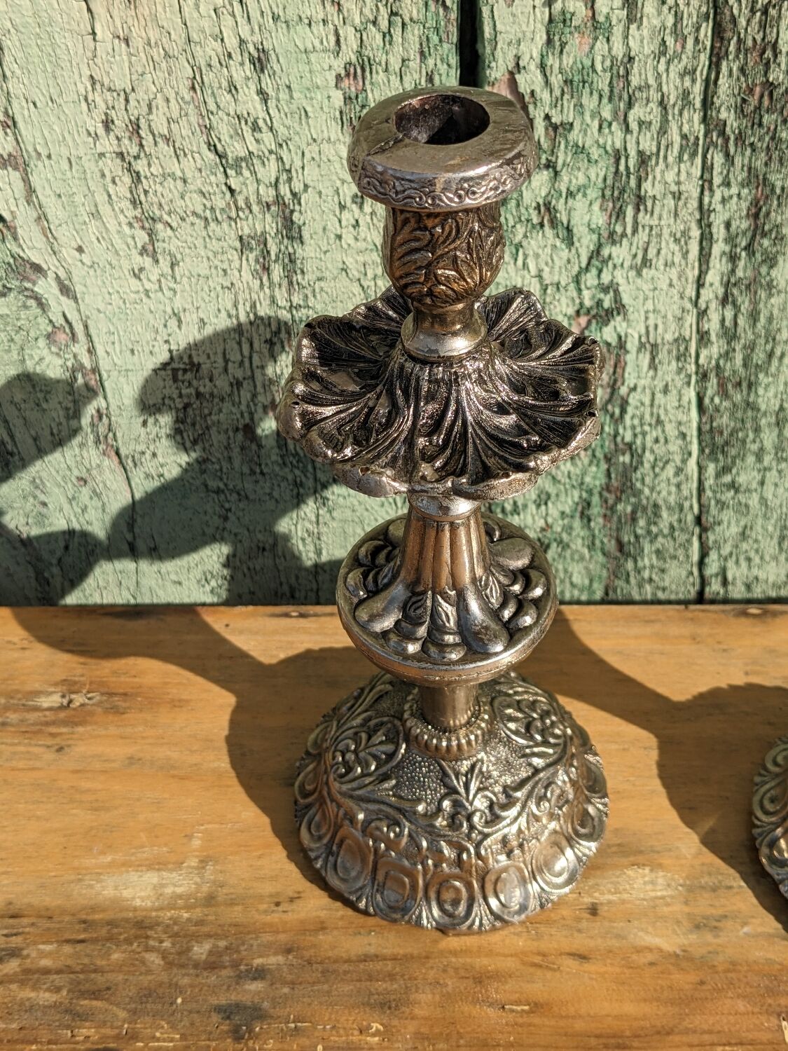 Pair of silver candle holders