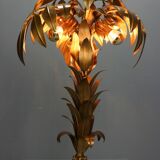 Hollywood regency Hans Kogl palm tree table lamp metal gold gilt 1970