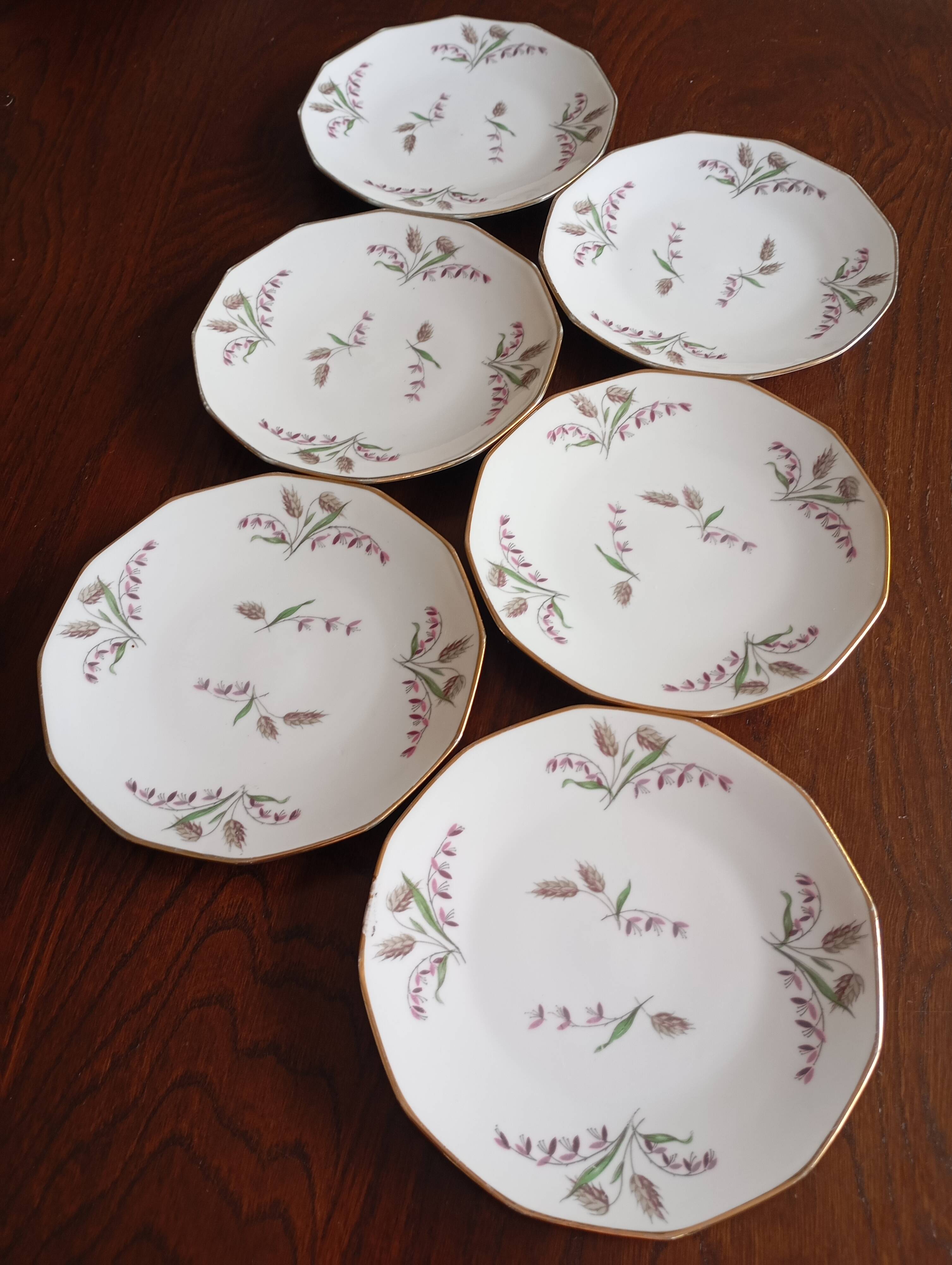 6 Limosa hard porcelain dessert plates (Limoges)
