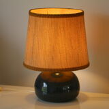 Blue ceramic lamp with lampshade