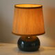 Blue ceramic lamp with lampshade