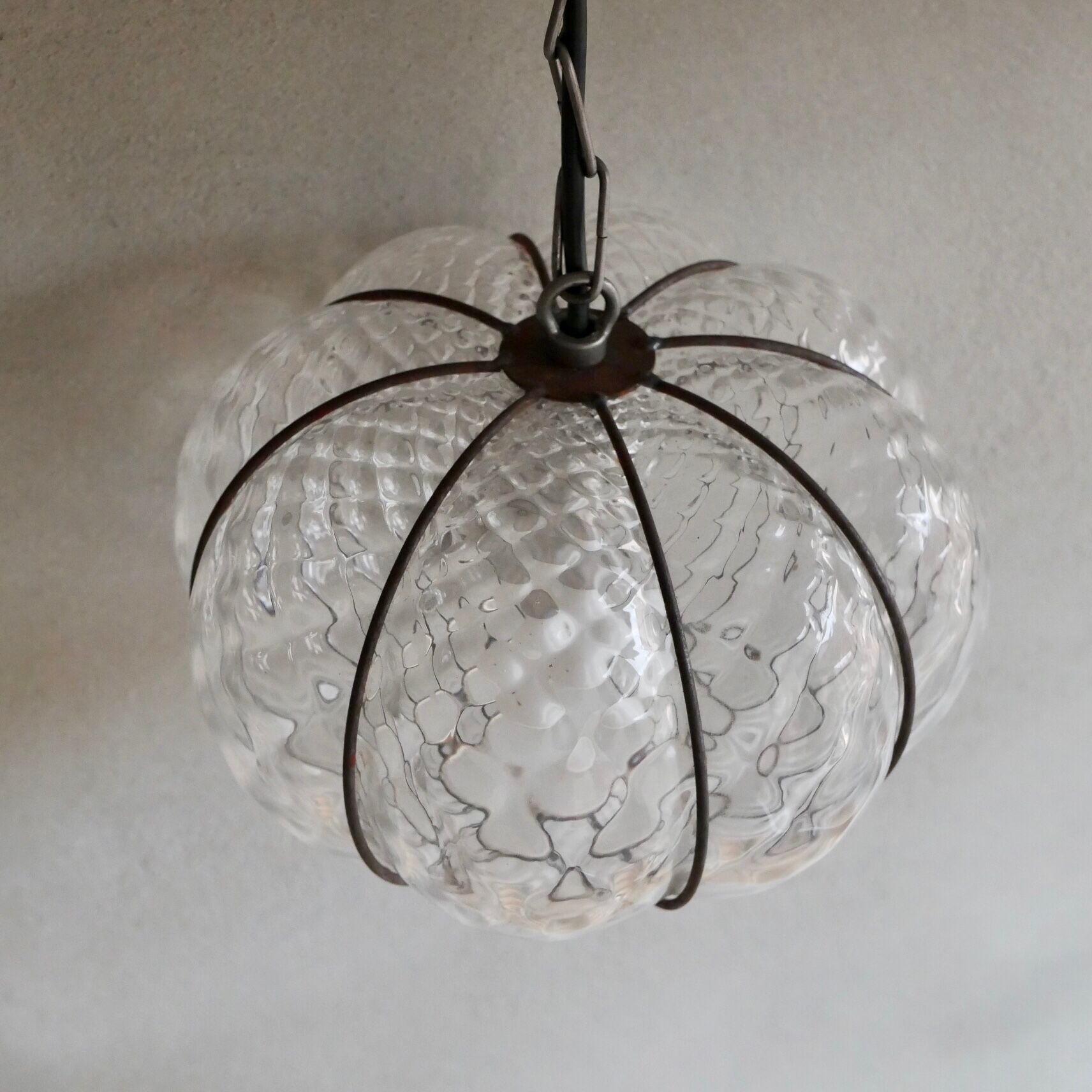Paire de suspensions en verre soufflé de Murano