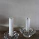 2 bougeoirs vintage en verre ciselé fleur