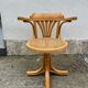 Vintage Thonet style swivel office chair – bent wood & cane