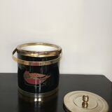 Vintage black and metal ice bucket