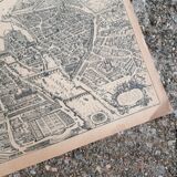 Old map of Paris by Melchior Tavernier