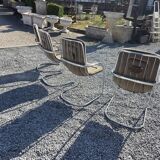 4 Cidue armchairs in chrome metal from the 70s