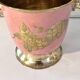 Enamel Ice Bucket – Vintage French Pink Gilt Grapevine Champagne Coole