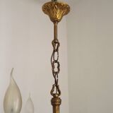Lustre 3 feux ancien en bronze, France