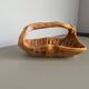 Hand-carved wooden empty pocket basket vintage French