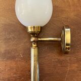 Brass and opaline torchiere appliques