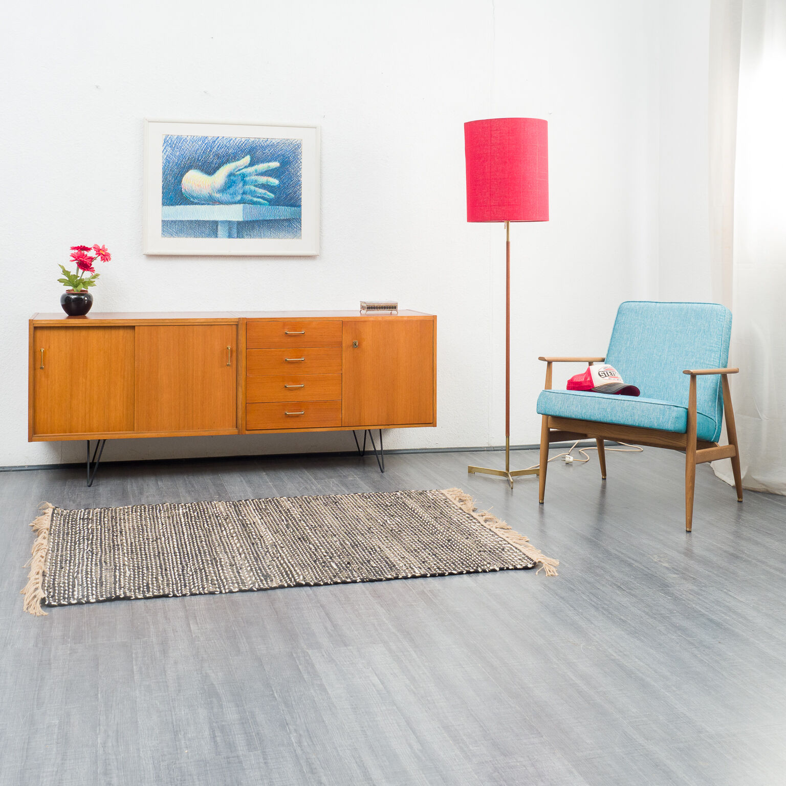 Enfilade 60s, walnut, restored