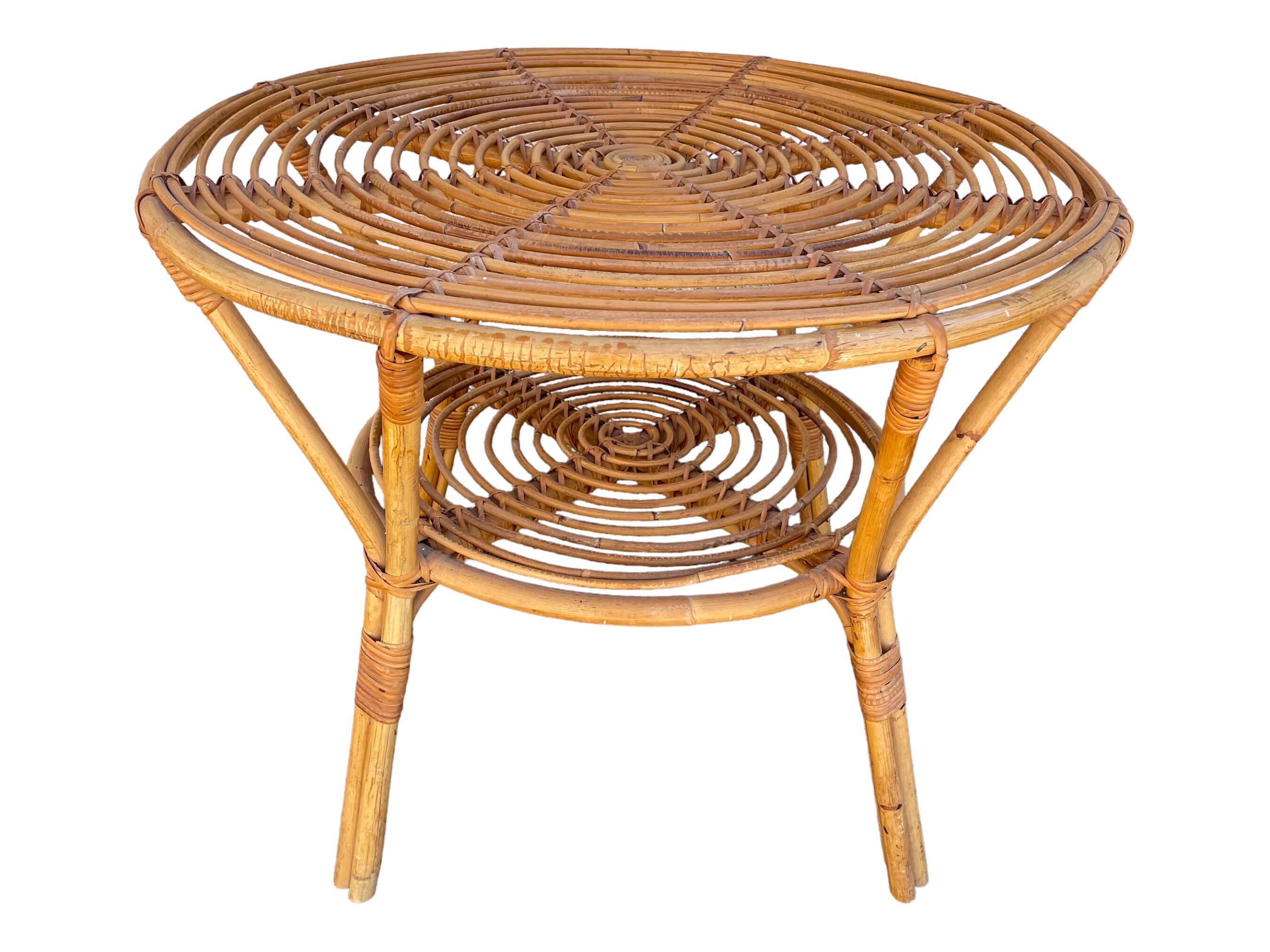 Rattan coffee table 60'S