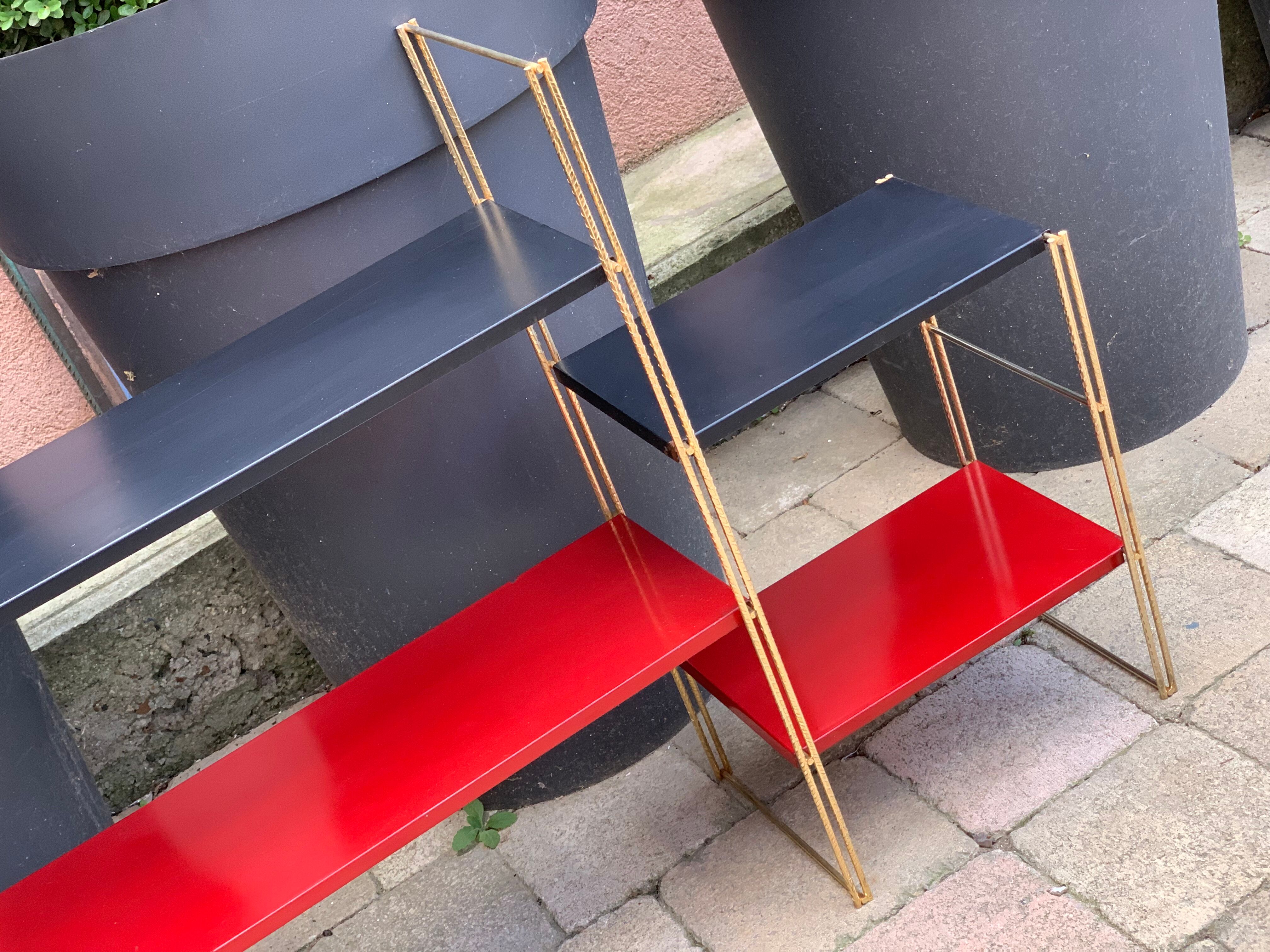 60's black and red String shelf