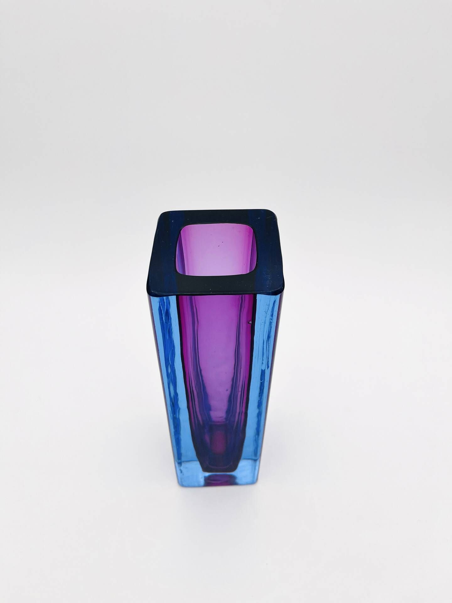 Murano Sommerso Vase Blue Purple Mandruzzato 20th Century - 27cm 3kg