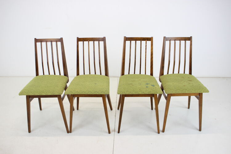 Lot de 4 chaises de salle à manger des années 1960, Tchécoslovaquie