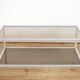 Aluminium coffee table and smoked glasses, France, circa 1980