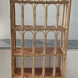 1960s-70s rattan shelf