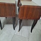 Pair of Mcm italian bedside units tables 1950s