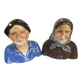 Couple bust in plaster