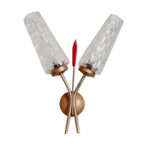 Glass and brass wall lamp 50s