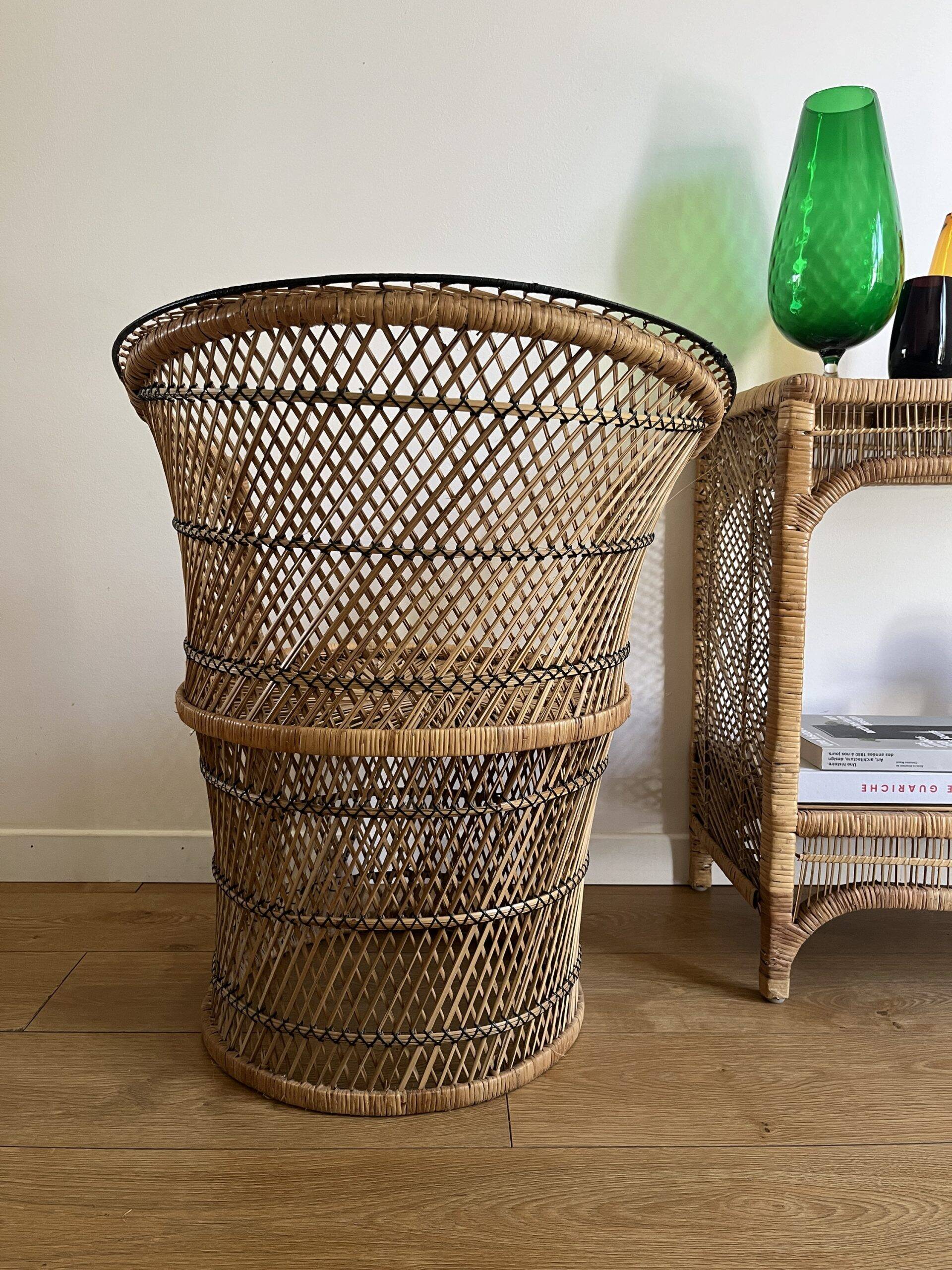 VINTAGE PALM TREE ARMCHAIR IN BURI