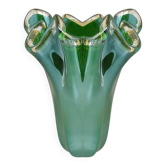 1970s Exquisite "Fazzoletto" Murano Glass Vase by Dogi. Made in Italy