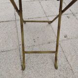 Foldable iron serving table imitation bamboo