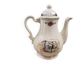 Cafetière Sarreguemines Obernai Henri Loux au long bec – Décor alsacien