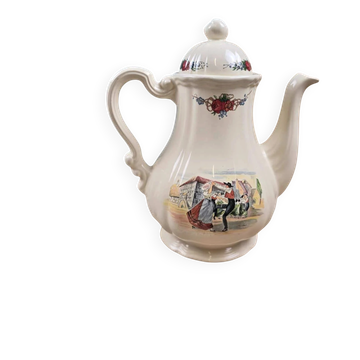 Sarreguemines Obernai Henri Loux long spout coffee pot – Alsatian decoration