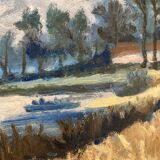 Henry d'Avesnes (1907-1999) Waterside Landscape. Oil on panel