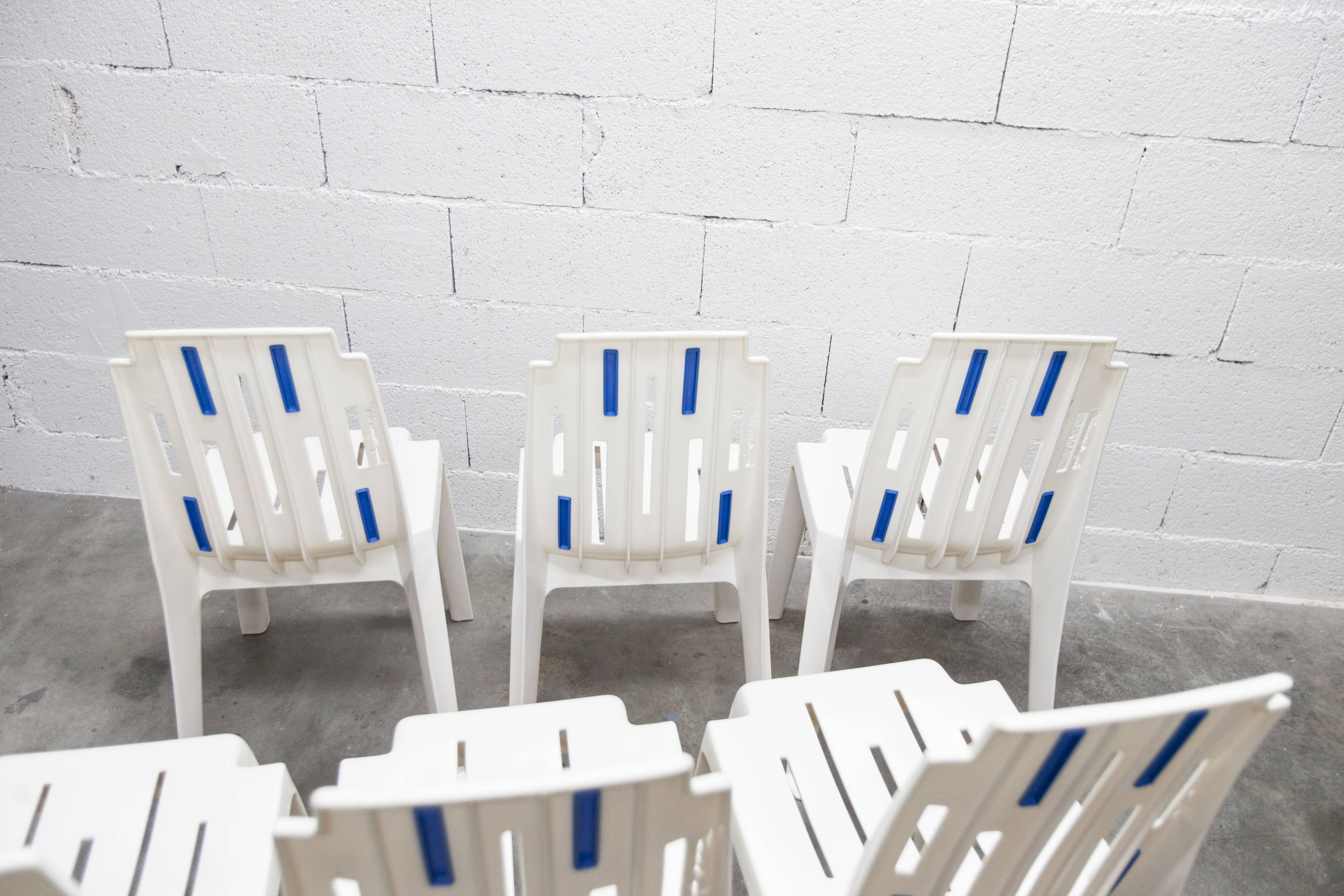 6 Mambo design chairs by Pierre Paulin, Henry Massonet line, by Stamp 1990.