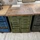 Meuble établi rangement militaire industriel bleu